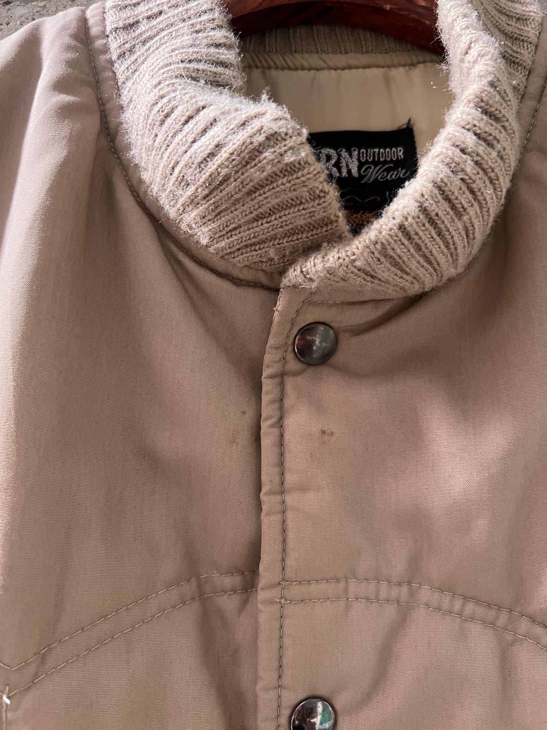 [M]70's Sears Western 시어스 아이보리 경량 패딩 베스트 상품이미지3
