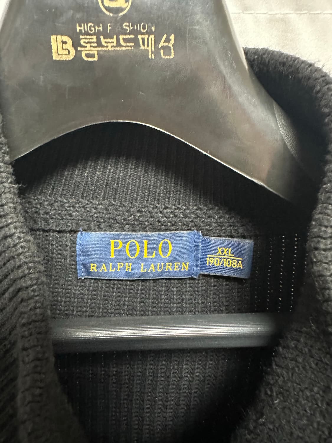 no.94 폴로 랄프로렌 블랙 니트 풀집업 2xl 새상품급 상품이미지2