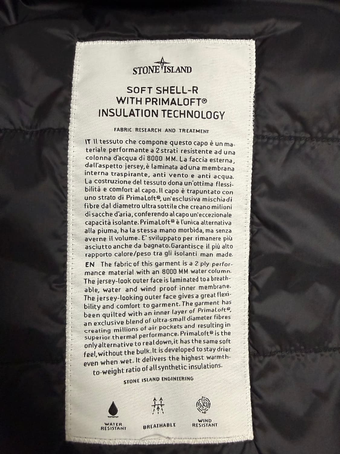 스톤아일랜드 소프트쉘 프리마로프트 자켓 상품이미지4
