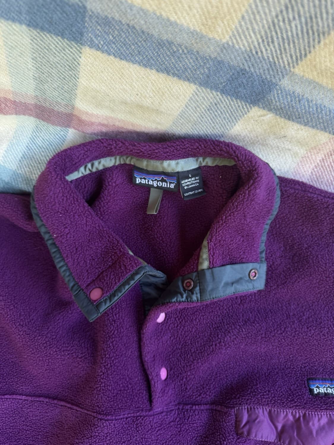 90s 파타고니아 신칠라 스냅-T 퍼플/그레이 자메이카 상품이미지4