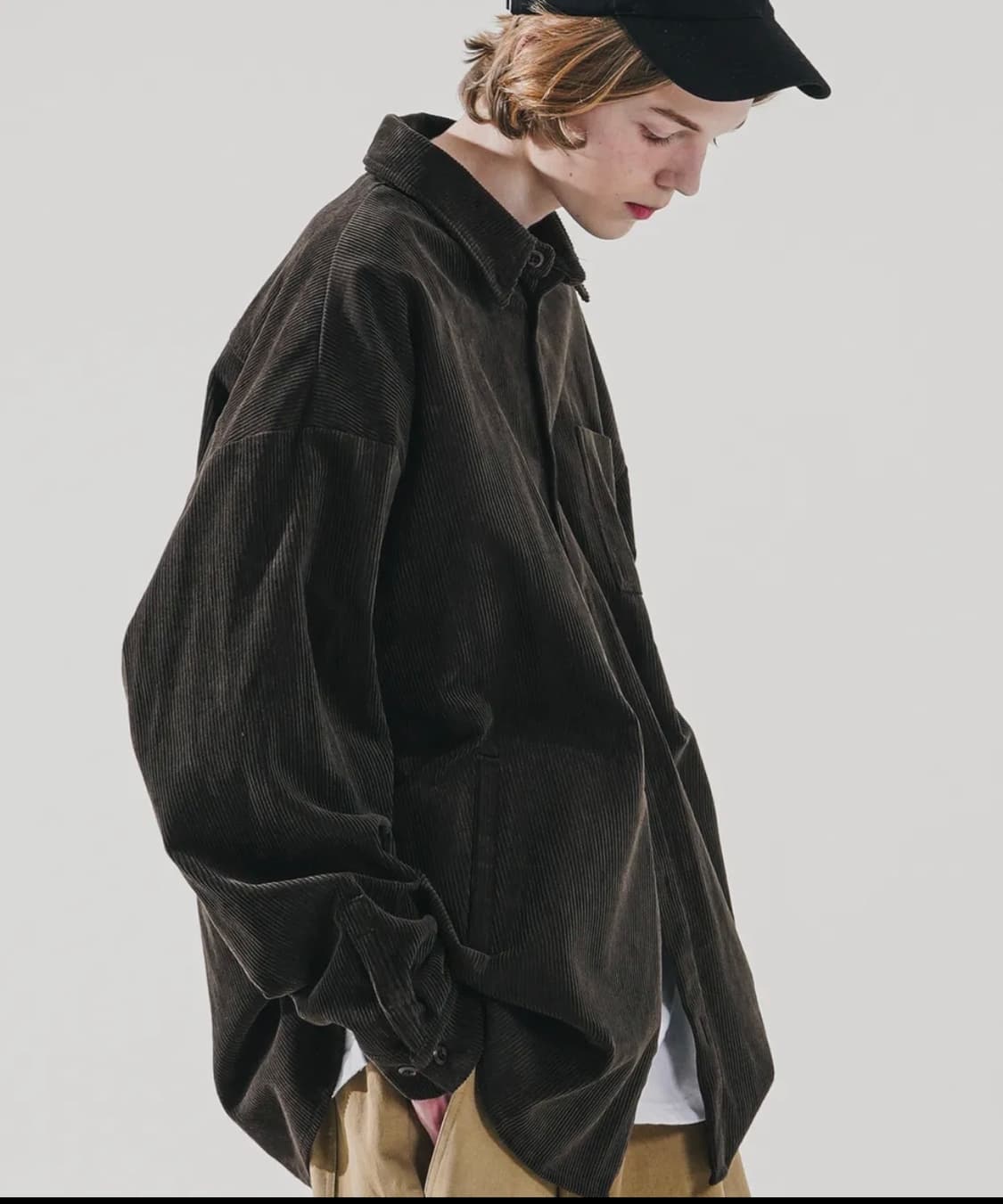 <새것> [L] 더블유브이프로젝트 코듀로이 카키브라운 셔츠 상품이미지4