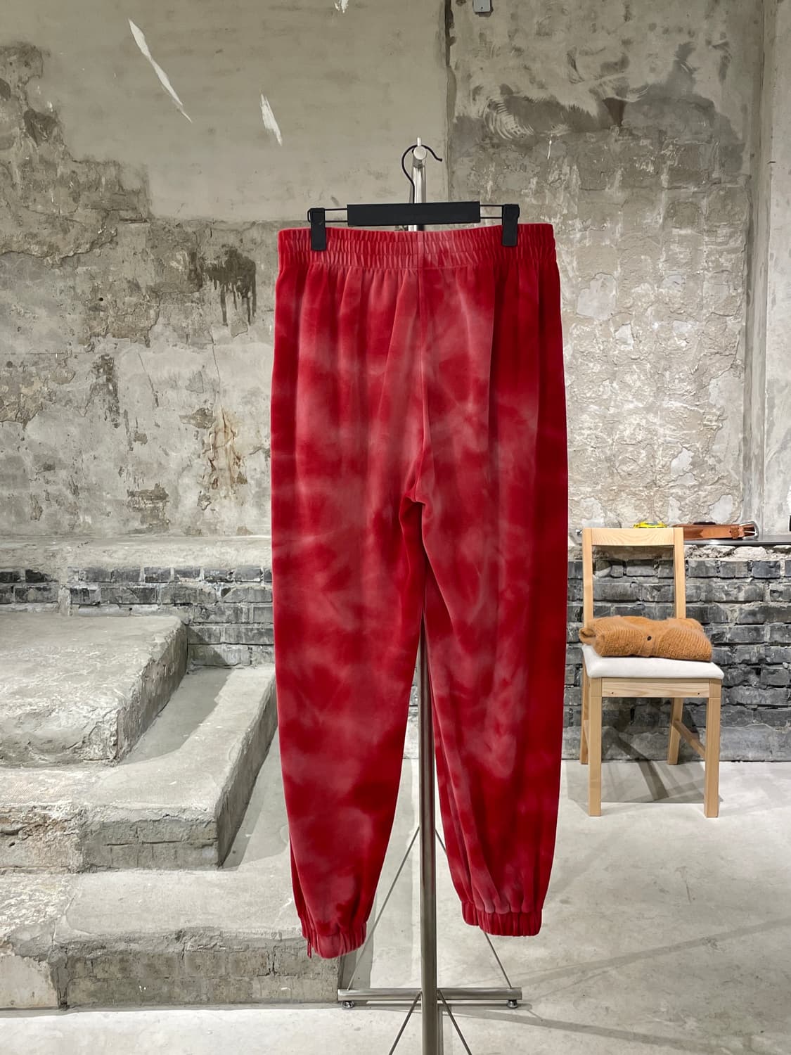 msgm 레드 스몰 로고 벨루어 조거 팬츠 상품이미지6