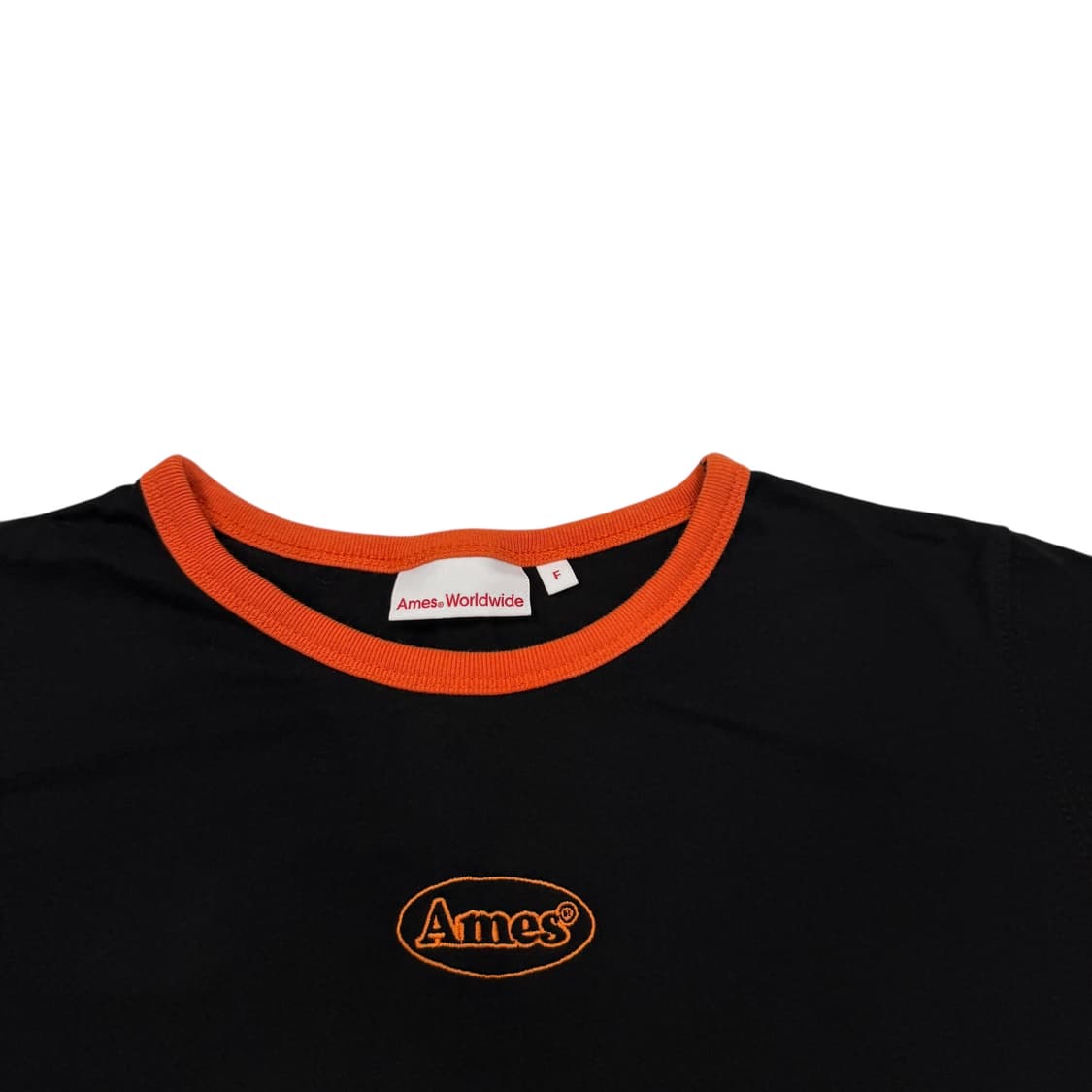 아메스 월드와이드 로고 크롭티 블랙 오렌지 상품이미지2
