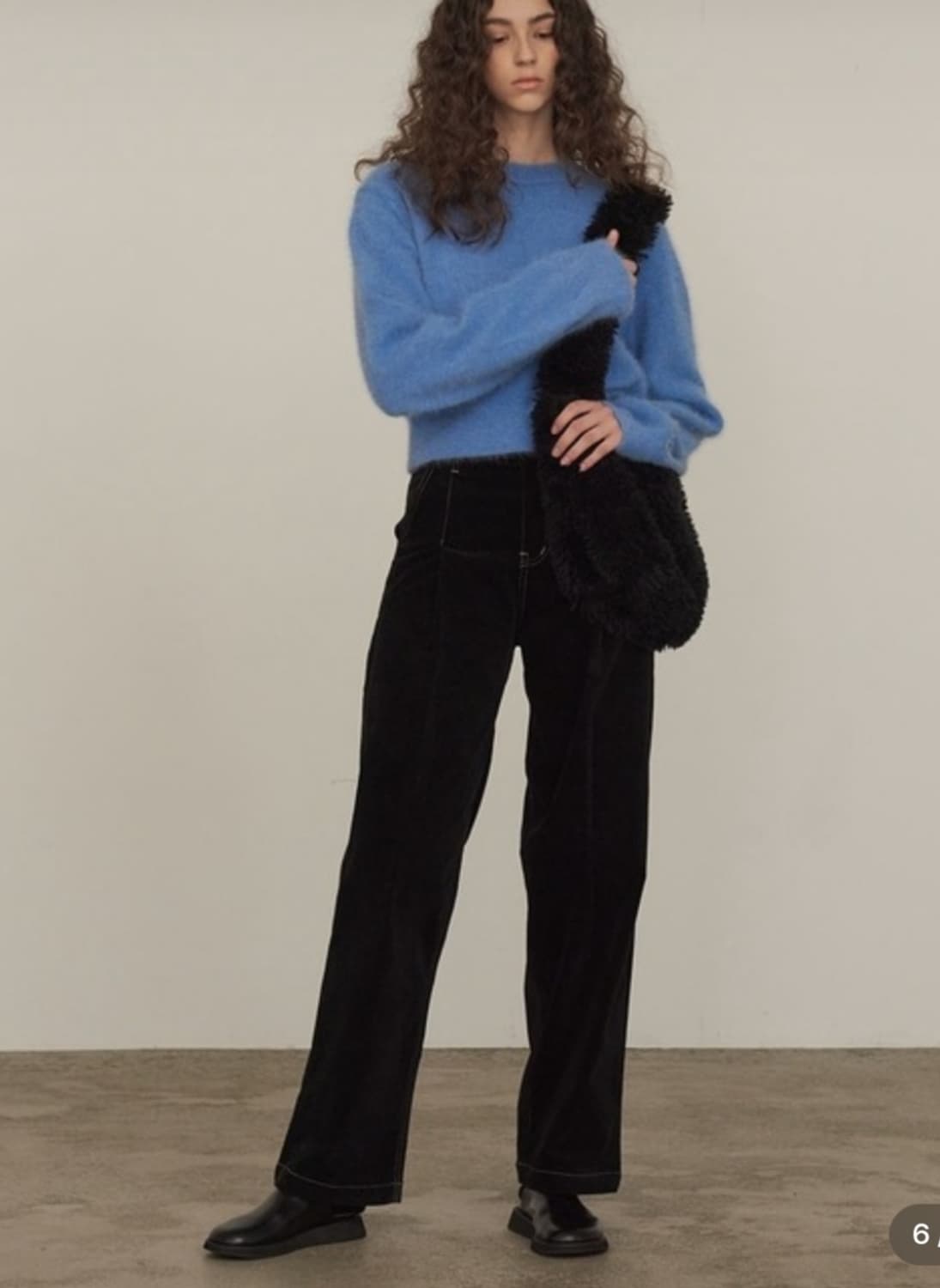 (S)다이애그널 벨벳 팬츠 상품이미지5