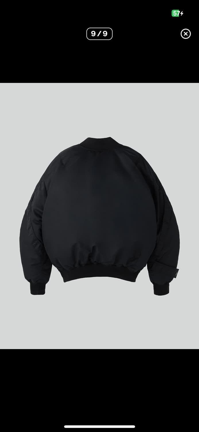 [M] 렉토 오버사이즈 나일론 다운 항공 점퍼 ma-1 마원 패딩 블랙 상품이미지9