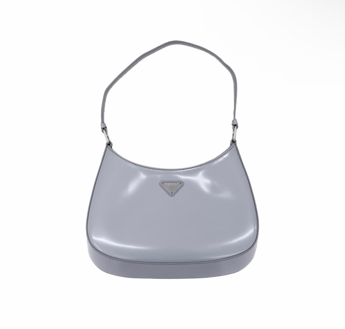 [OS] 프라다 여성 클레오 브러시드 가죽 레더 숄더백 그레이 상품이미지1