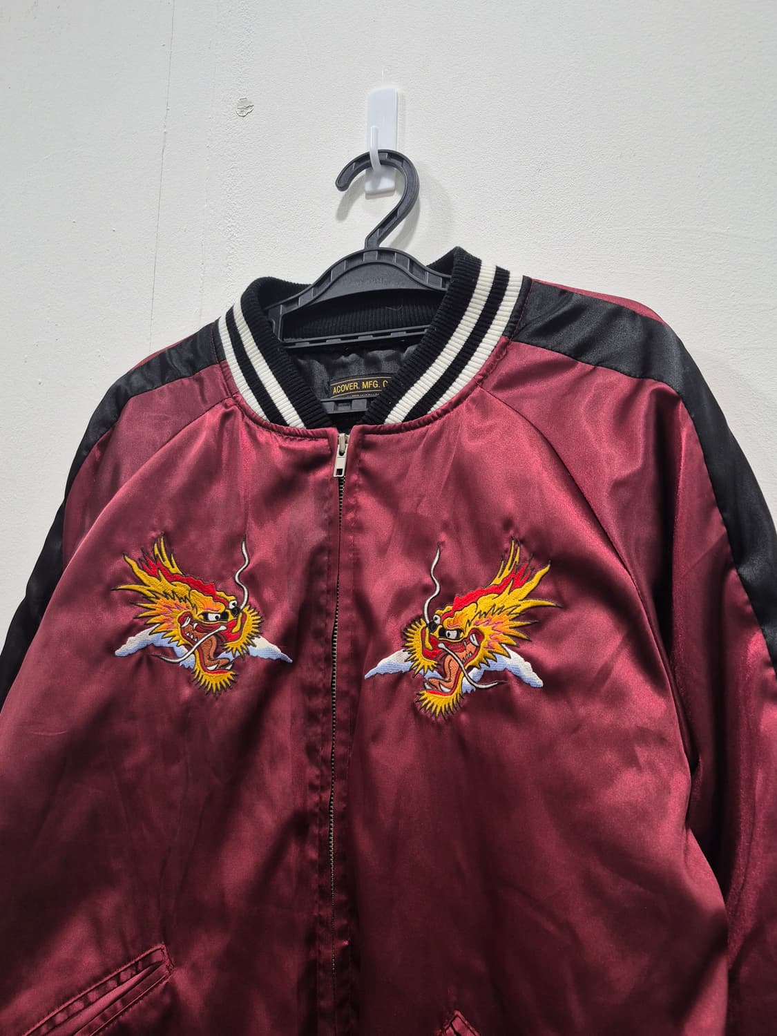 어커버 스카쟌 자수 점퍼 버건디 자켓남성 95사이즈 상품이미지2