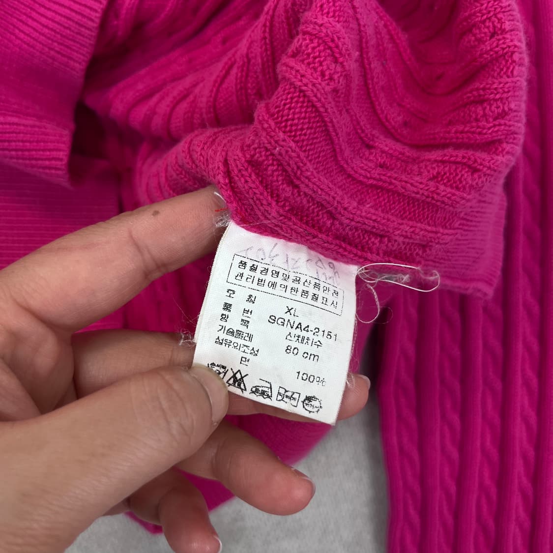 W 95 폴로랄프로렌 핑크 꽈배기 니트  상품이미지7