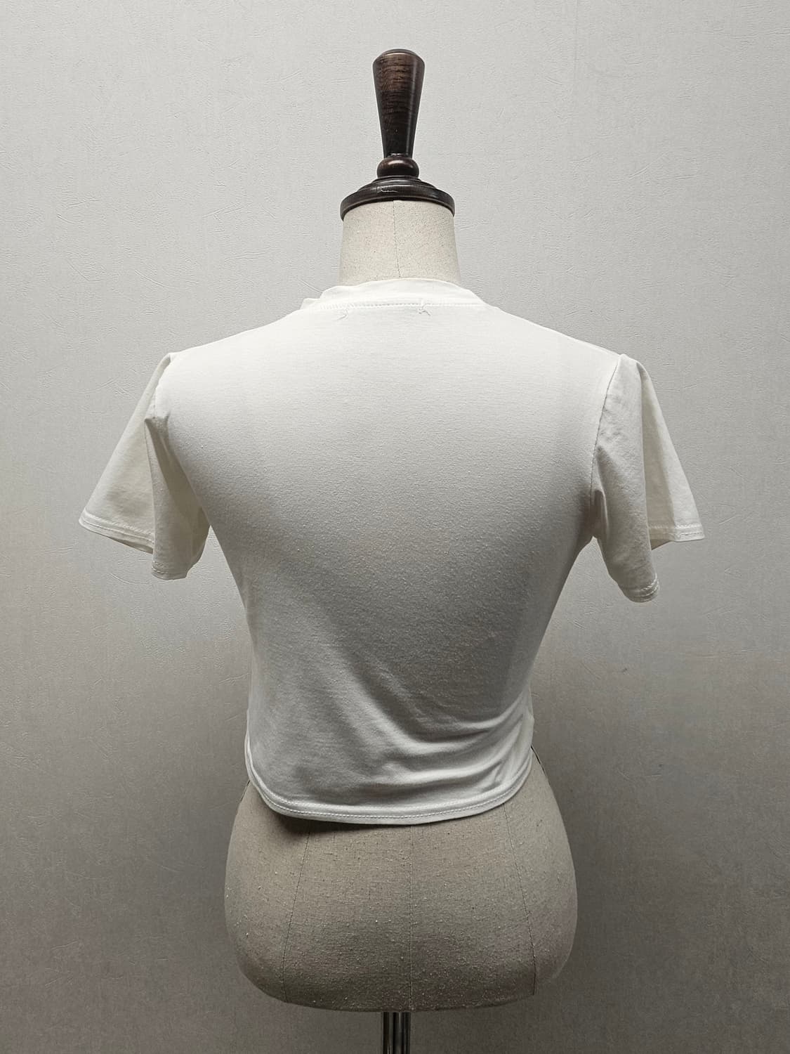 자라 미드 로고 빈티지 크롭티 아이보리스판 핏예쁨 44~슬림55 상품이미지5