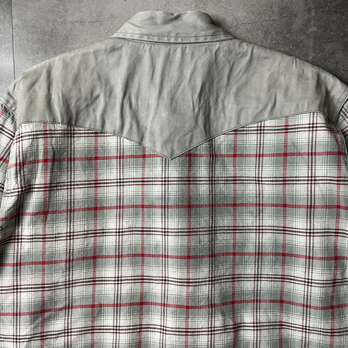 WRANGLER 랭글러 빈티지 그레이 체크 웨스턴 코튼셔츠 A00483 상품이미지6