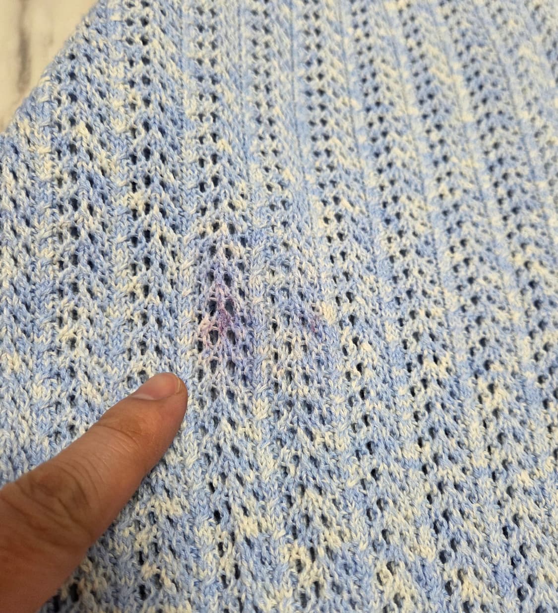 세터 내츄럴 메쉬드 니트 블루 상품이미지10