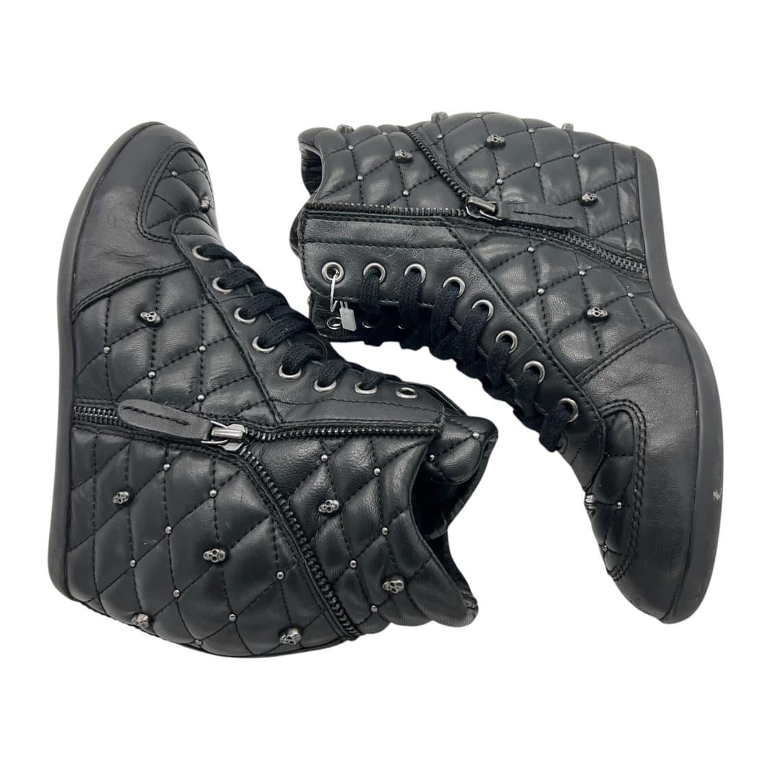 245 W 애쉬 브루클린 스터드 웨지 스니커즈 스컬 블랙 (EU38) 상품이미지2