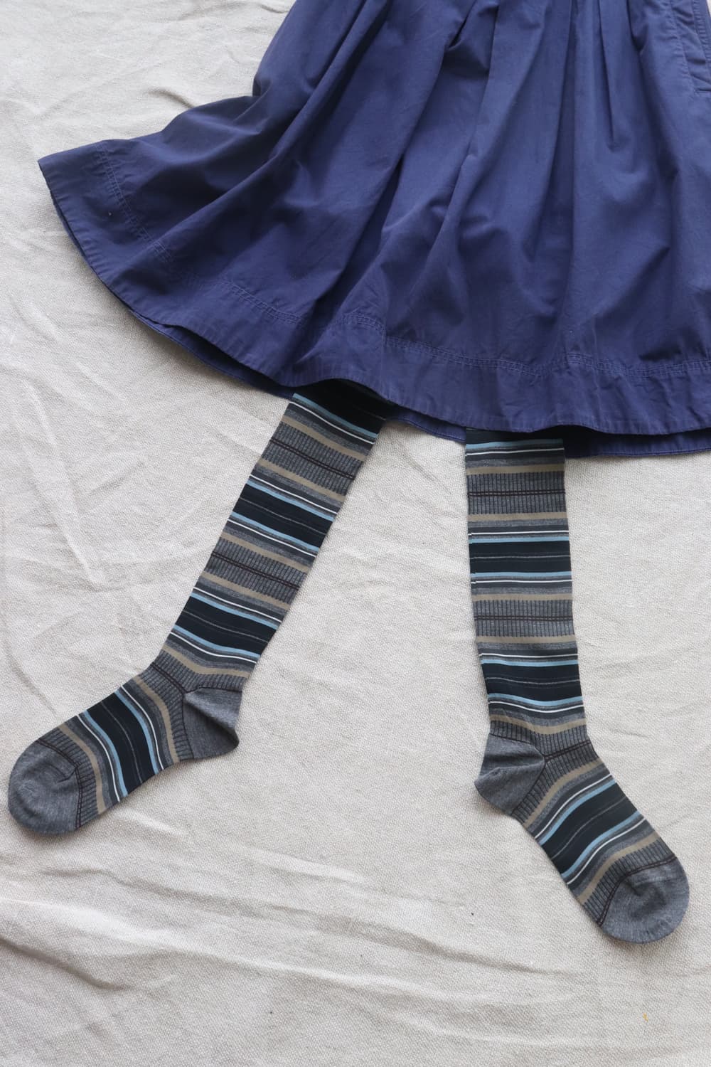 [Antipast] Stripe Long Socks (Grey) 상품이미지5
