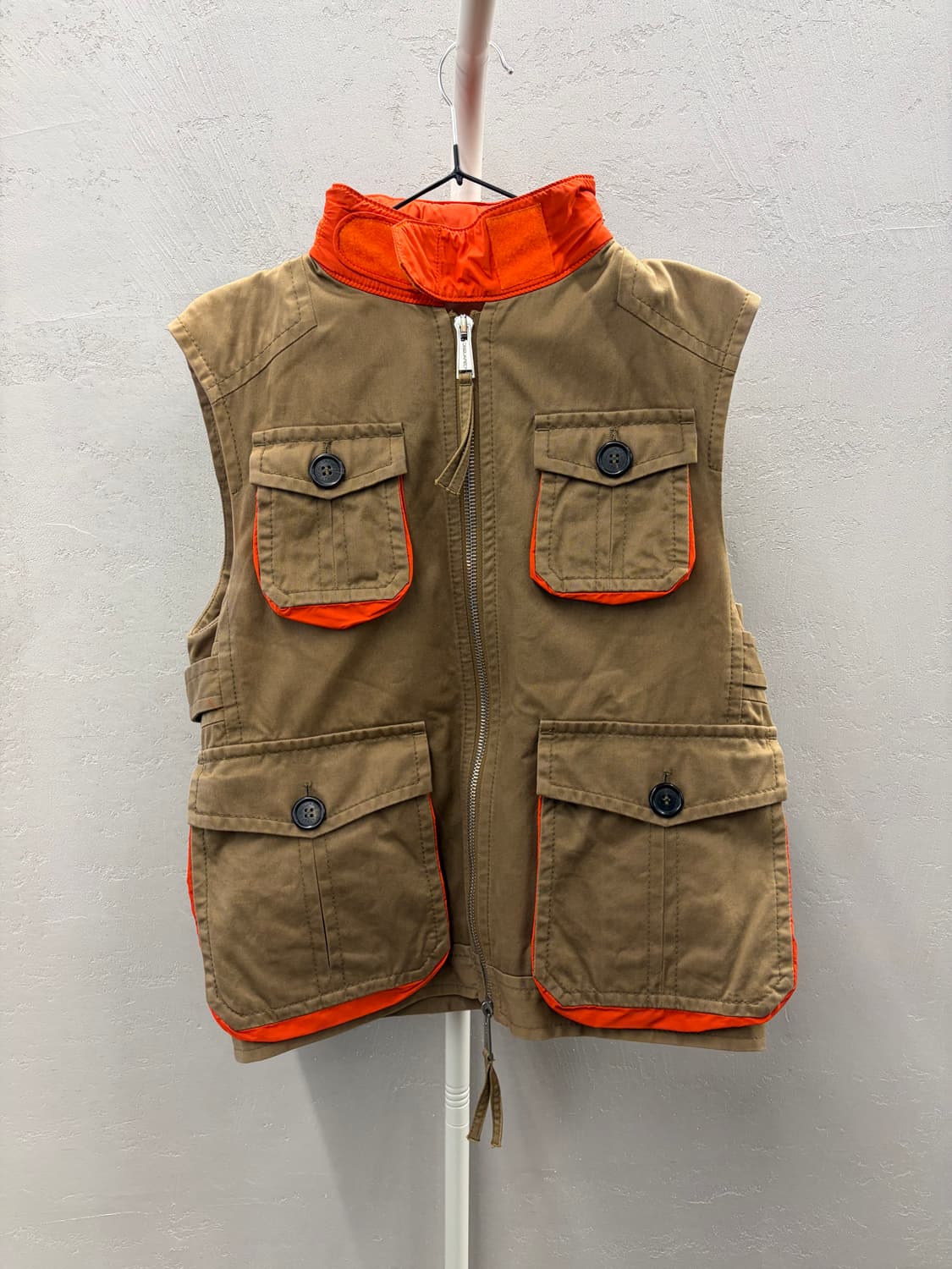 디스퀘어드2 카키색 오렌지 포인트 포켓 조끼 95 상품이미지2