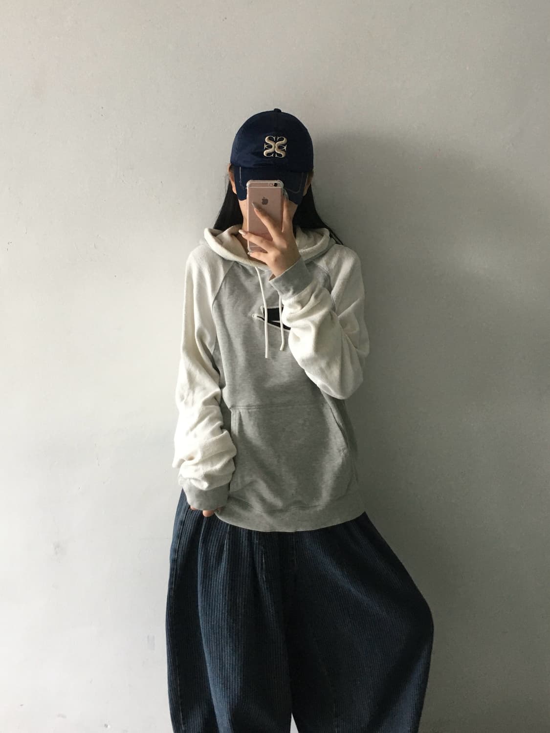 나이키 플리스 배색 후드티 상품이미지2