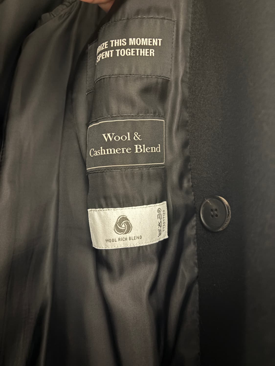 인사일런스 캐시미어 더블 롱코트 블랙 S사이즈 상품이미지3