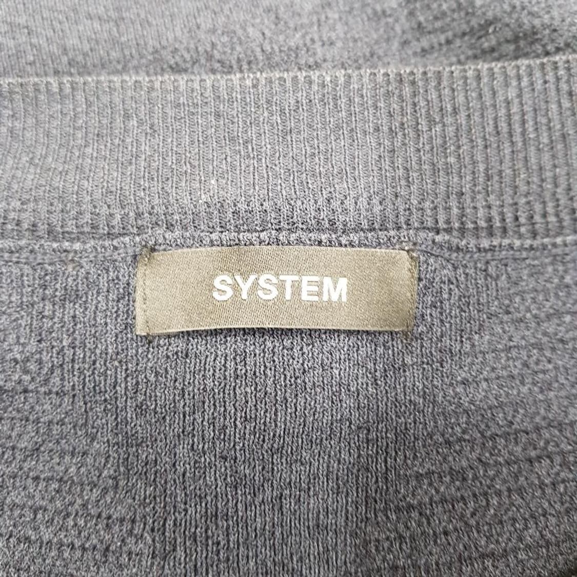 한섬 시스템 2023 로고 자수 오버핏 반팔 니트 F90 사이즈 상품이미지5