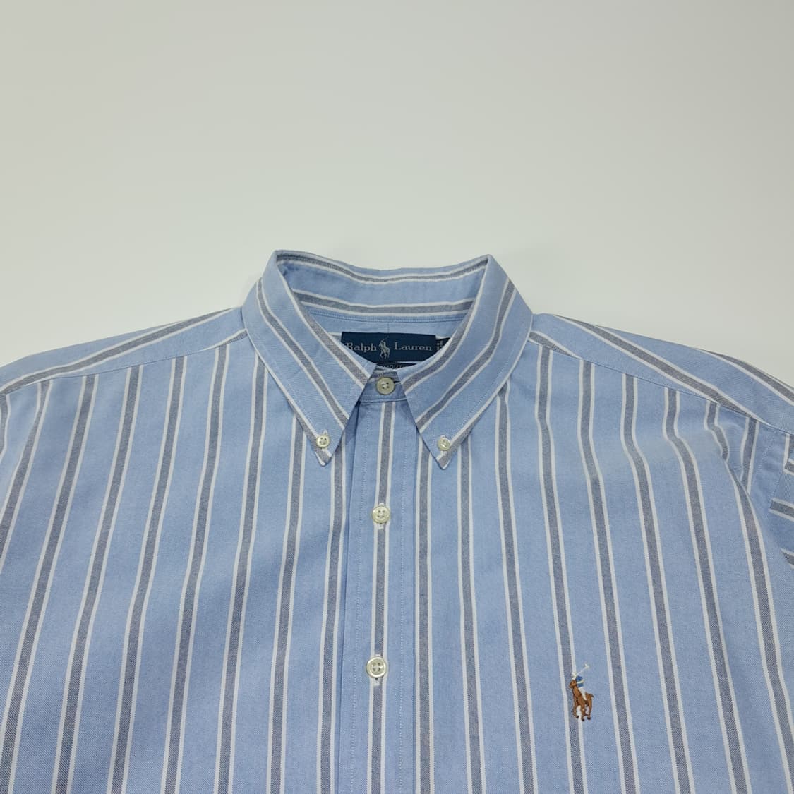 CL520 2XL 폴로 90s 홍콩판 올드스쿨 스트라이프 블루 셔츠 남 상품이미지2