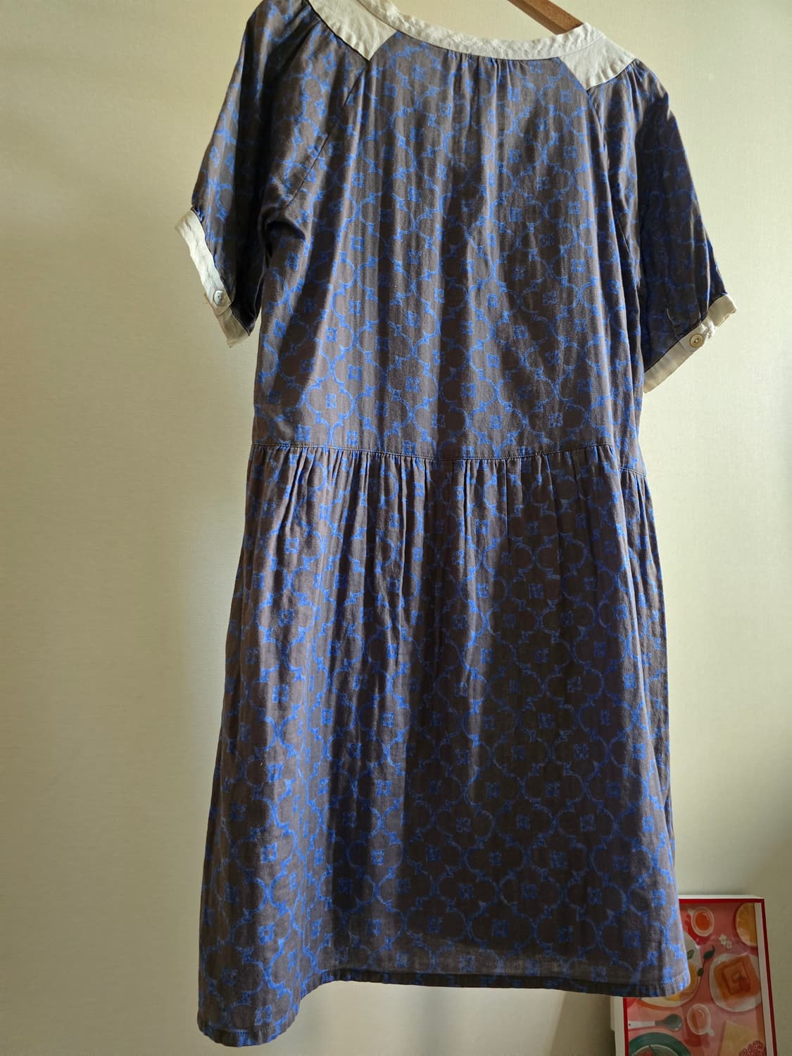 ​[Click pebble] 리넨 배색 거즈면 원피스 상품이미지8