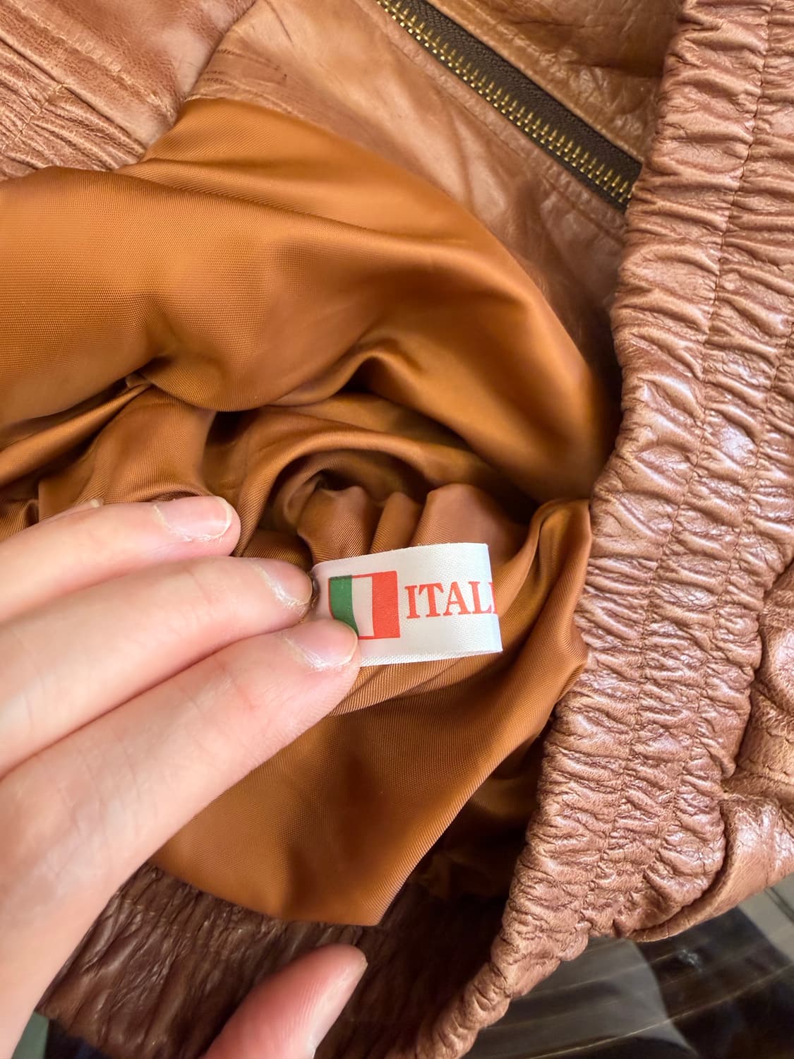 Italian Lambskin Leather Bomber Jacket   상품이미지3