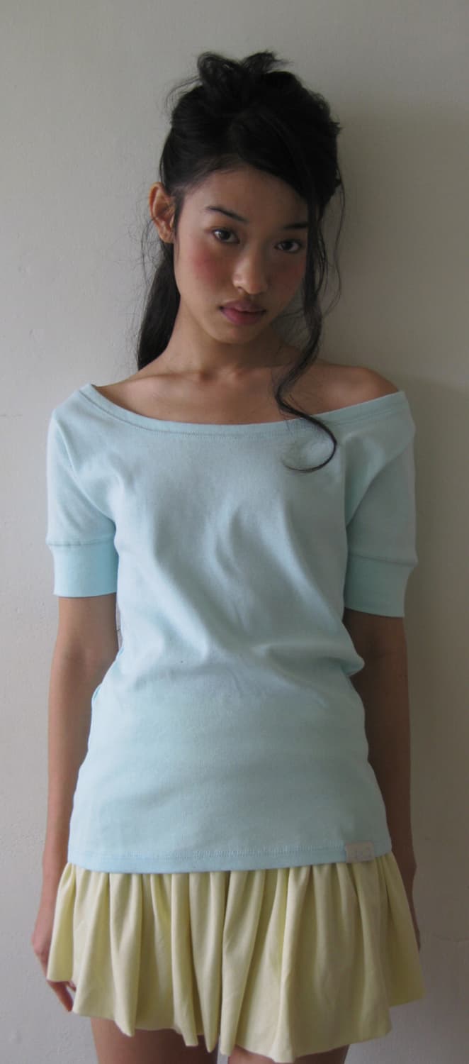 샵페어리 리브 하프 탑 민트 rib half top mint 상품이미지1