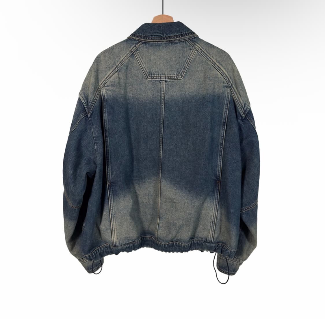 [46] 준지 남성 포켓 가먼트다잉 워싱 지퍼 데님 트러커 자켓 블루 상품이미지3