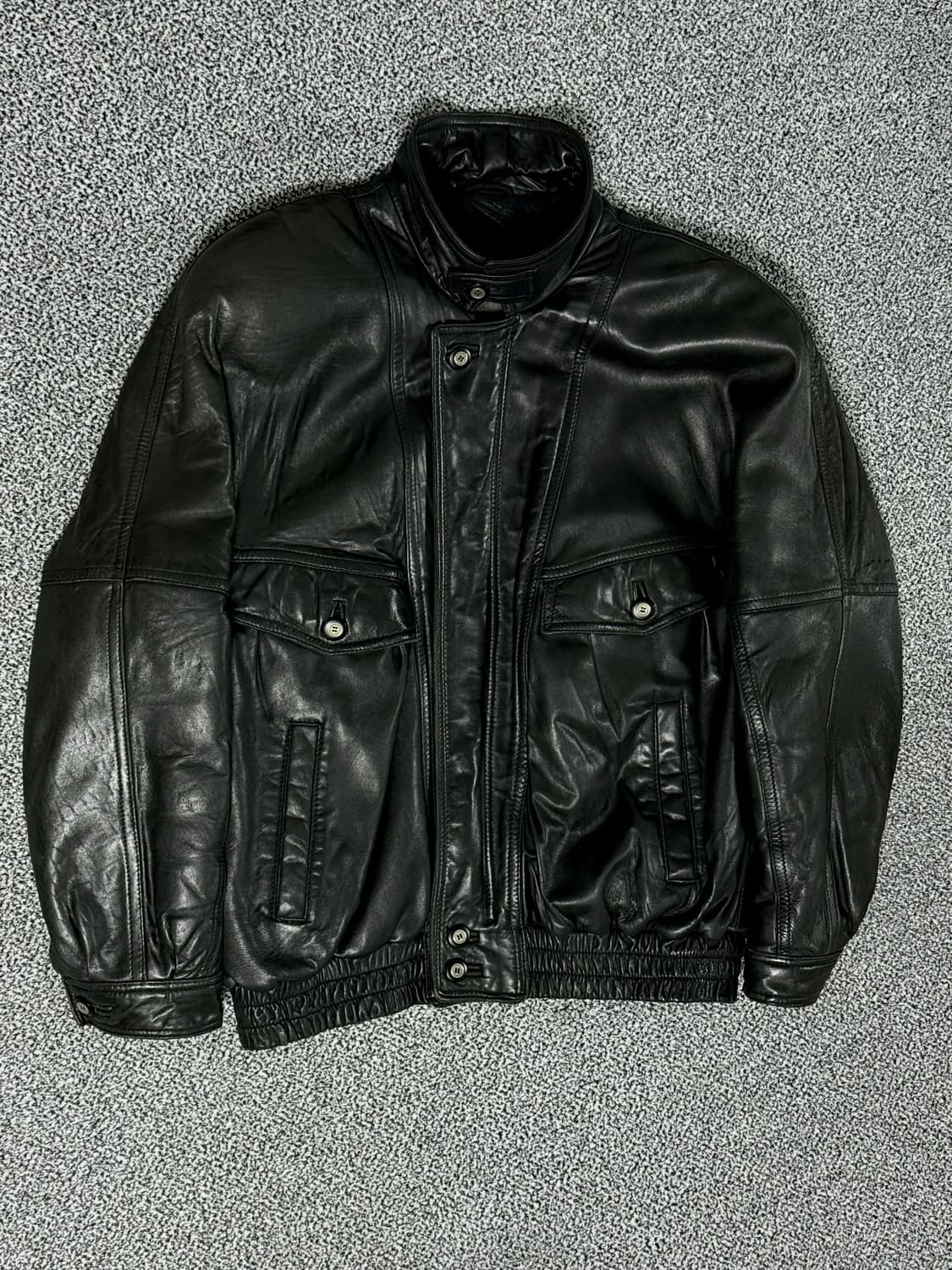 90‘ 빈티지 램스킨 레더 블루종자켓 상품이미지3