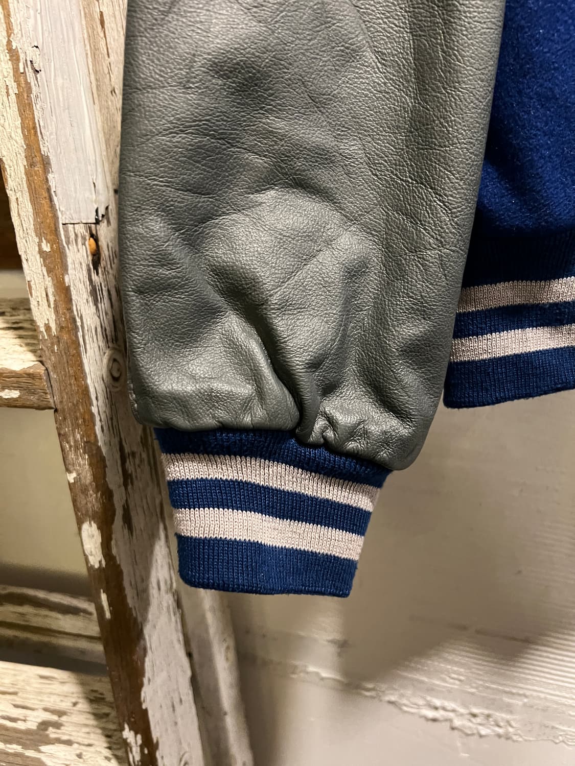 [L]90's USA 빈티지 블루 울 레더 바시티 자켓 상품이미지7