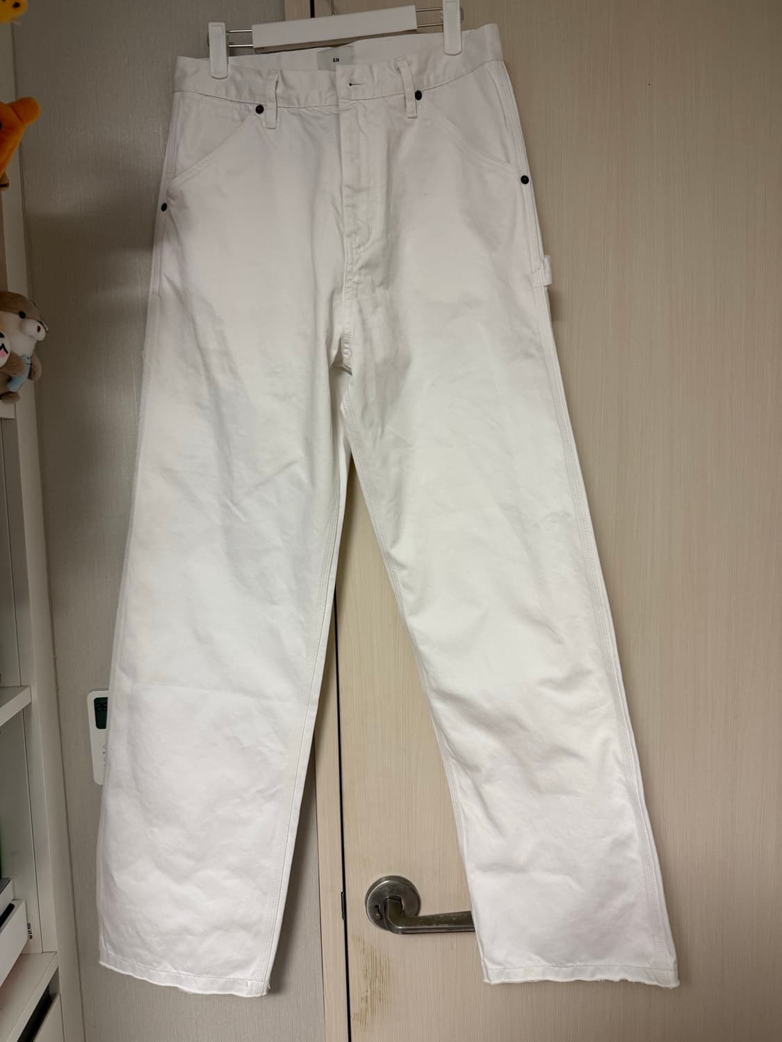 A.ta cut off carpenter pants white 상품이미지5