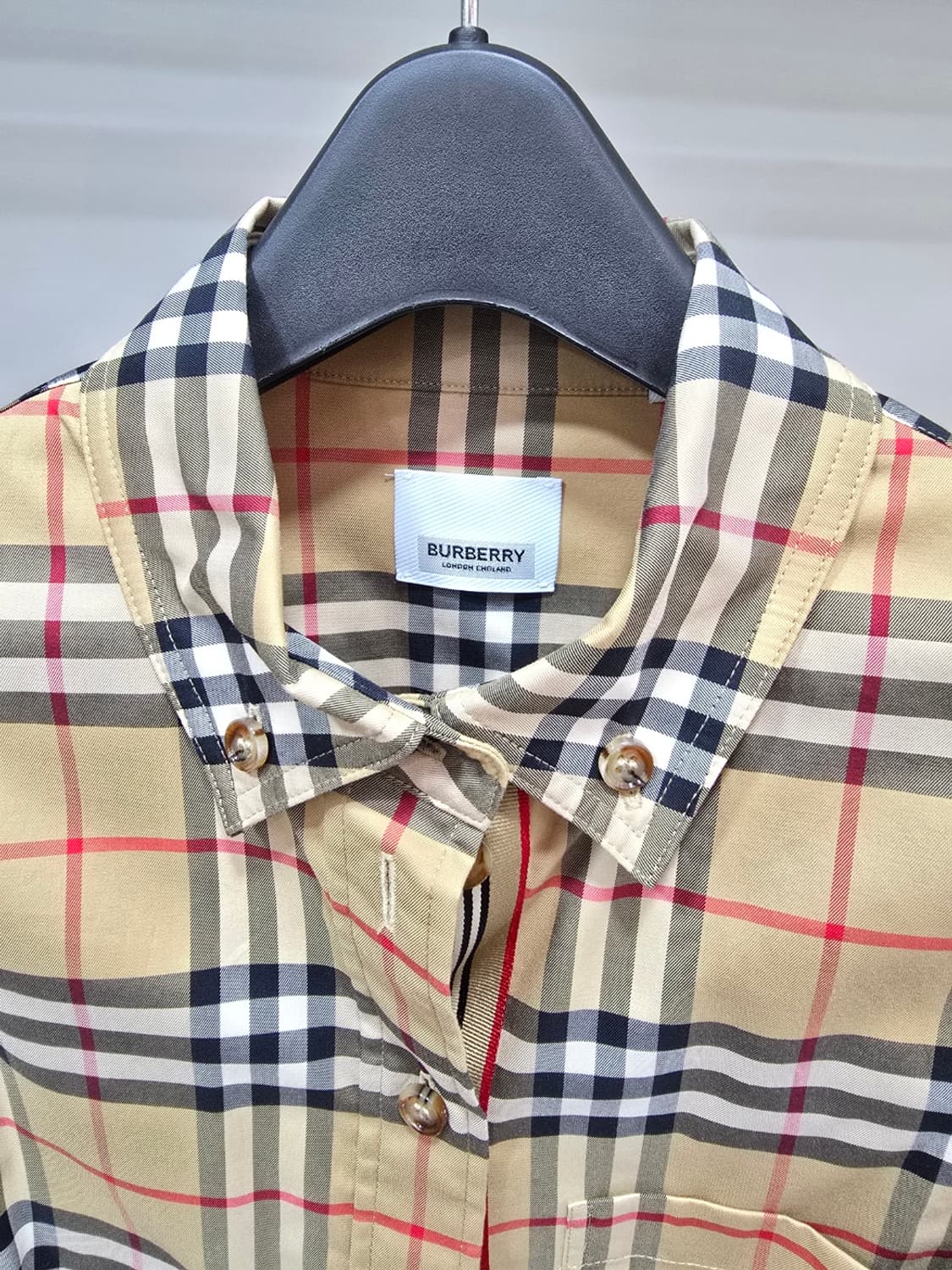 [정품/새상품] 버버리 체크 긴팔 여성 셔츠 55 상품이미지3