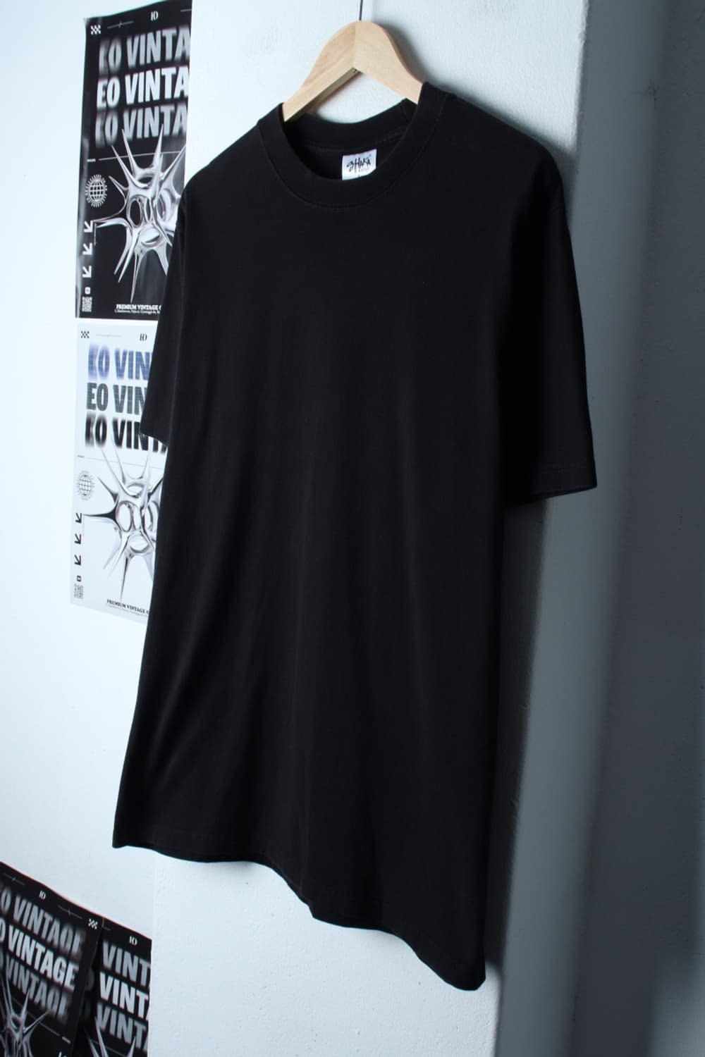 (L-XL) 샤카웨어 반팔 티셔츠 USA 무지 블랙-H31131 상품이미지1