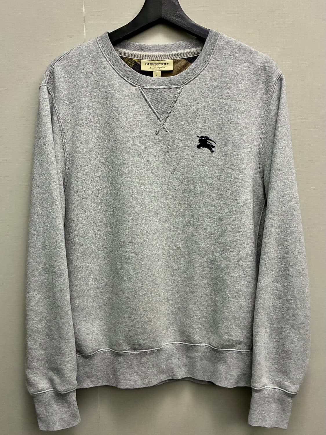(M/100)버버리 클라리지 코튼 기모 스웻셔츠 맨투맨 그레이 표 상품이미지1