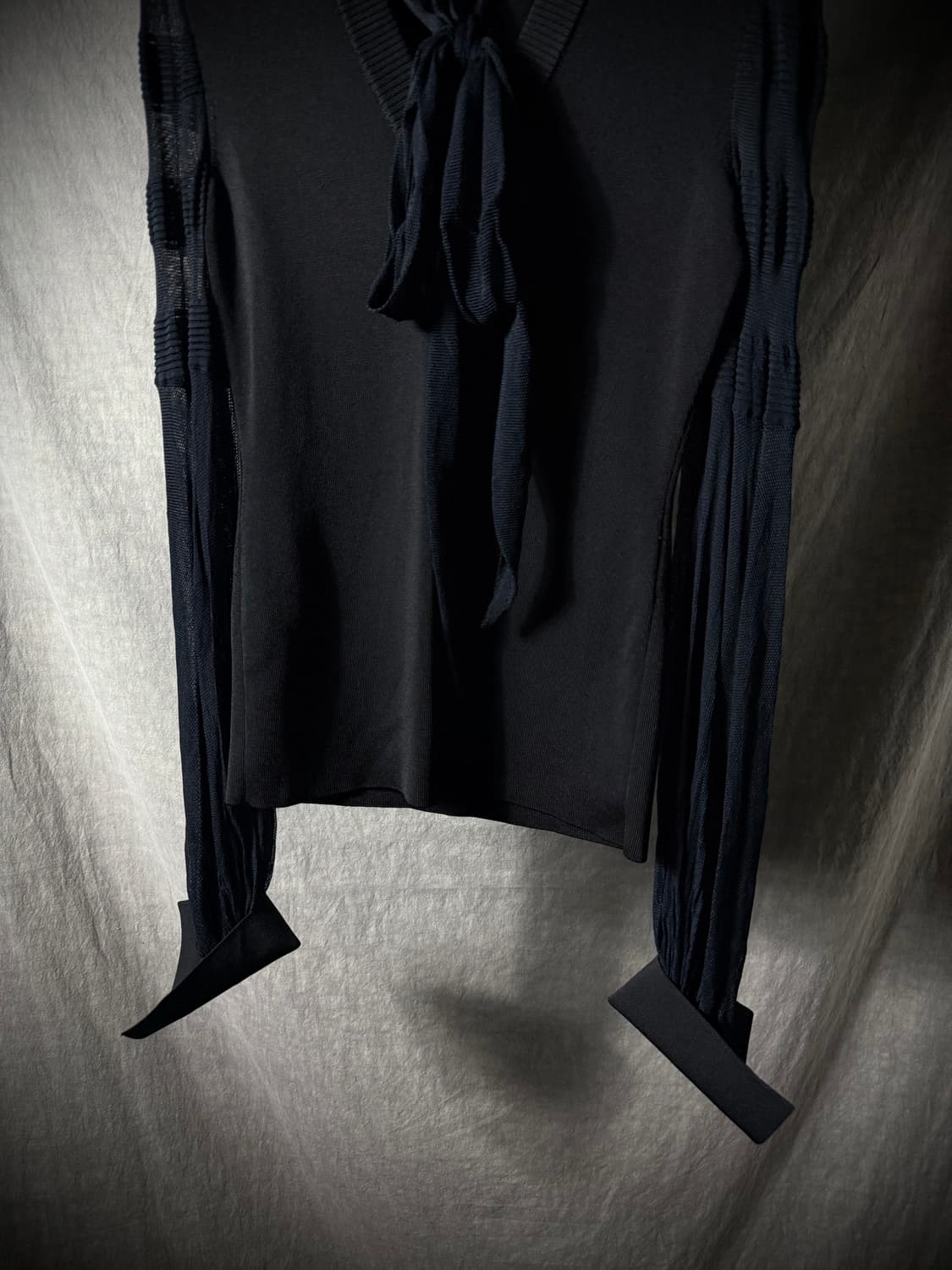 Givenchy Tie-Neck Mixed Knit Top  상품이미지4