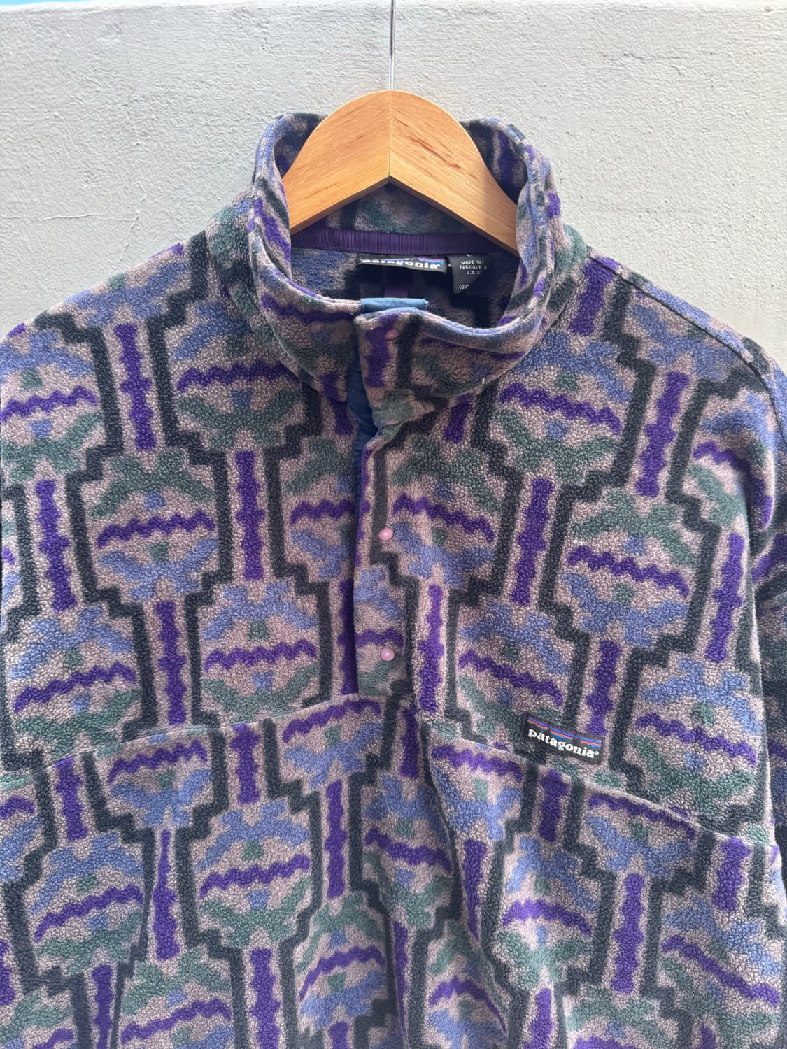 90s 파타고니아 신칠아 스냅 플리스 상품이미지2