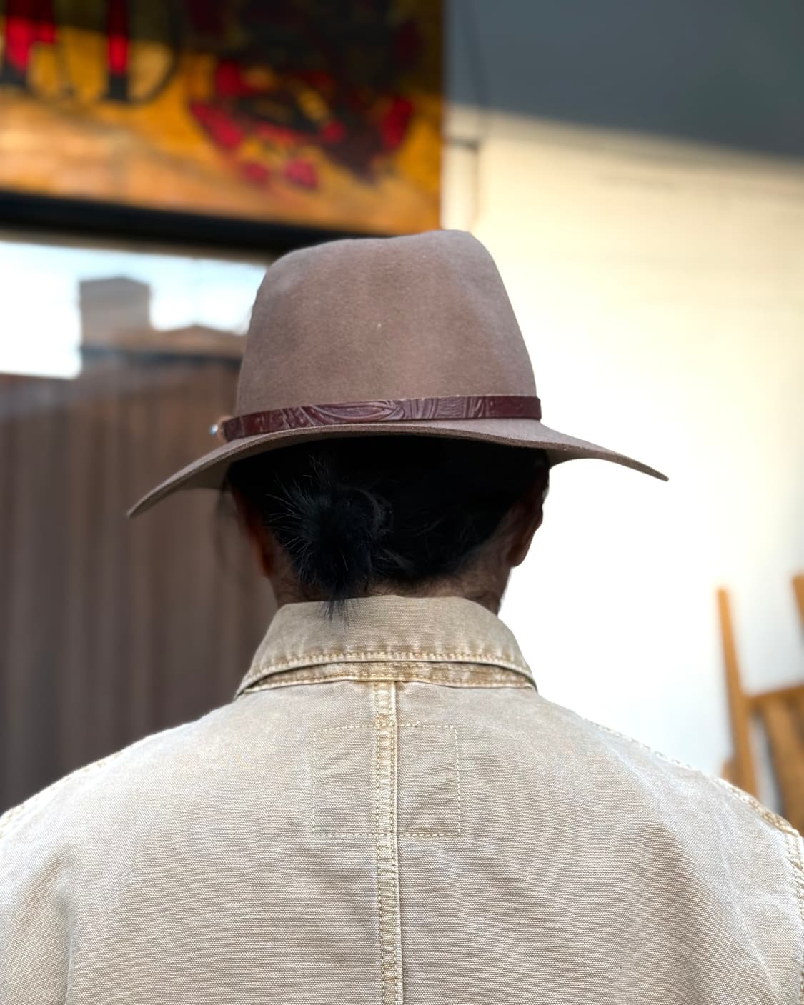 브릭스톤 터키석 & 스탬핑 레더 밴드 울 펠트 페도라 M 상품이미지9