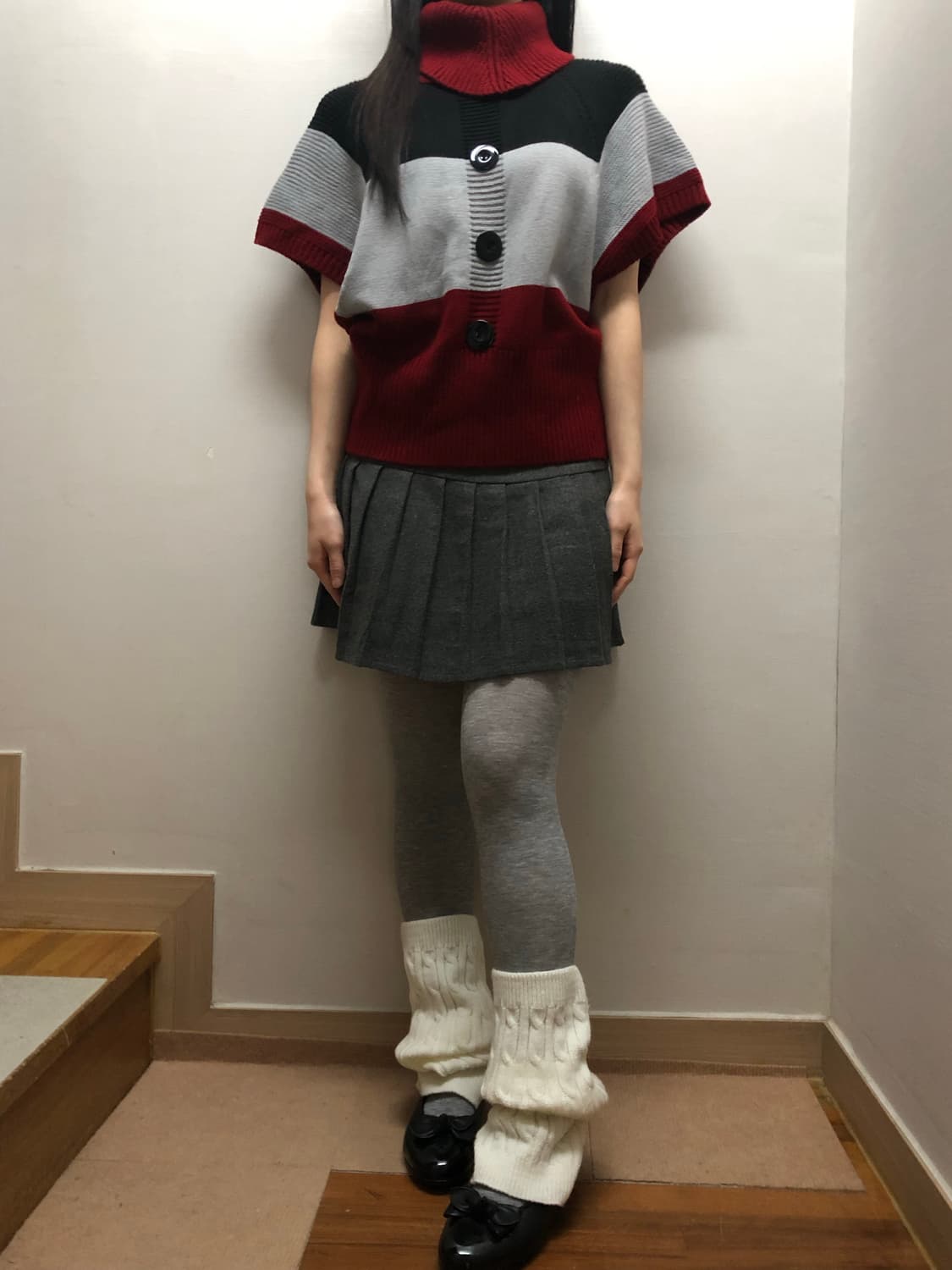 빈티지 버튼 터틀넥 니트 상품이미지3