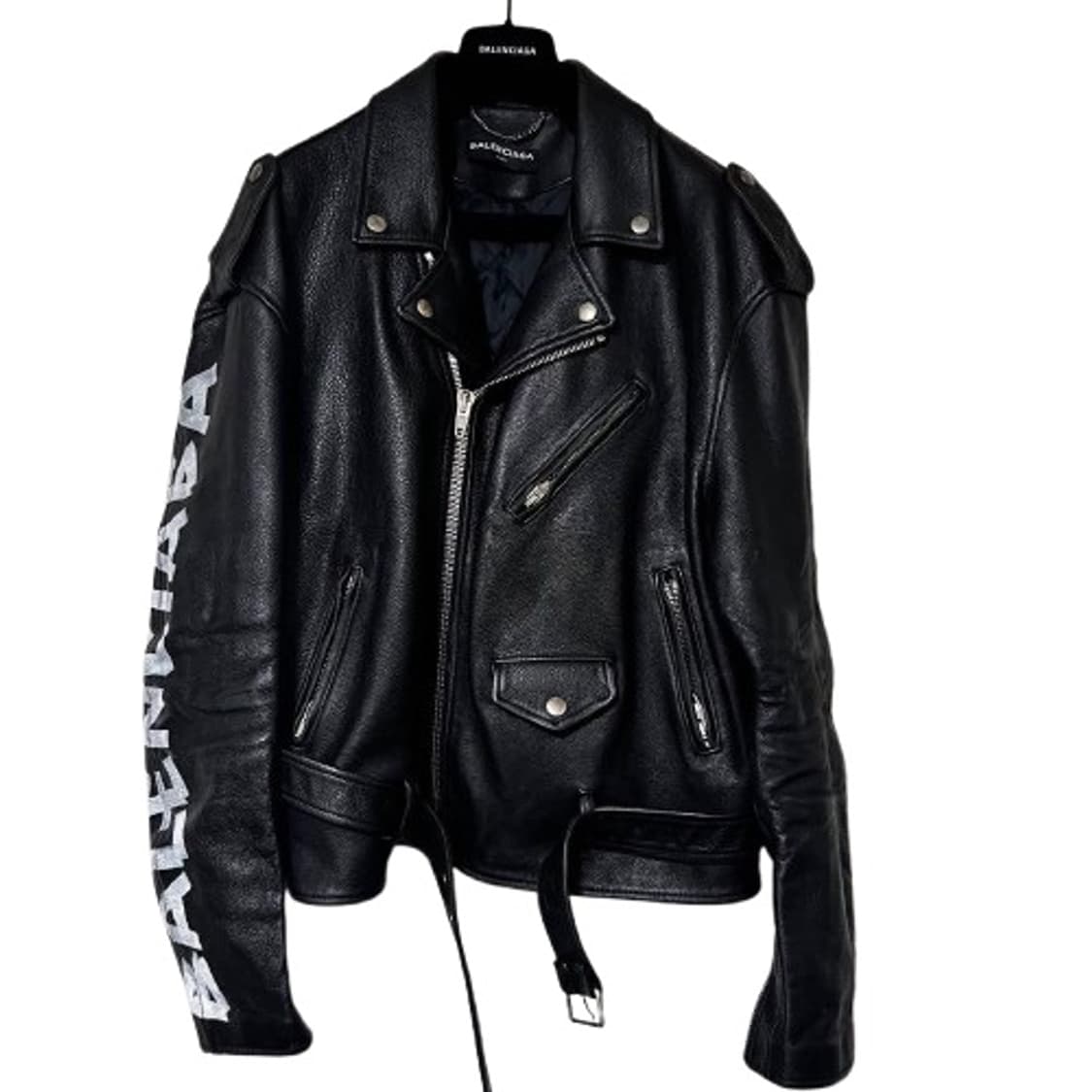 발렌시아가 암 레터링 가죽 라이더 자켓 상품이미지1