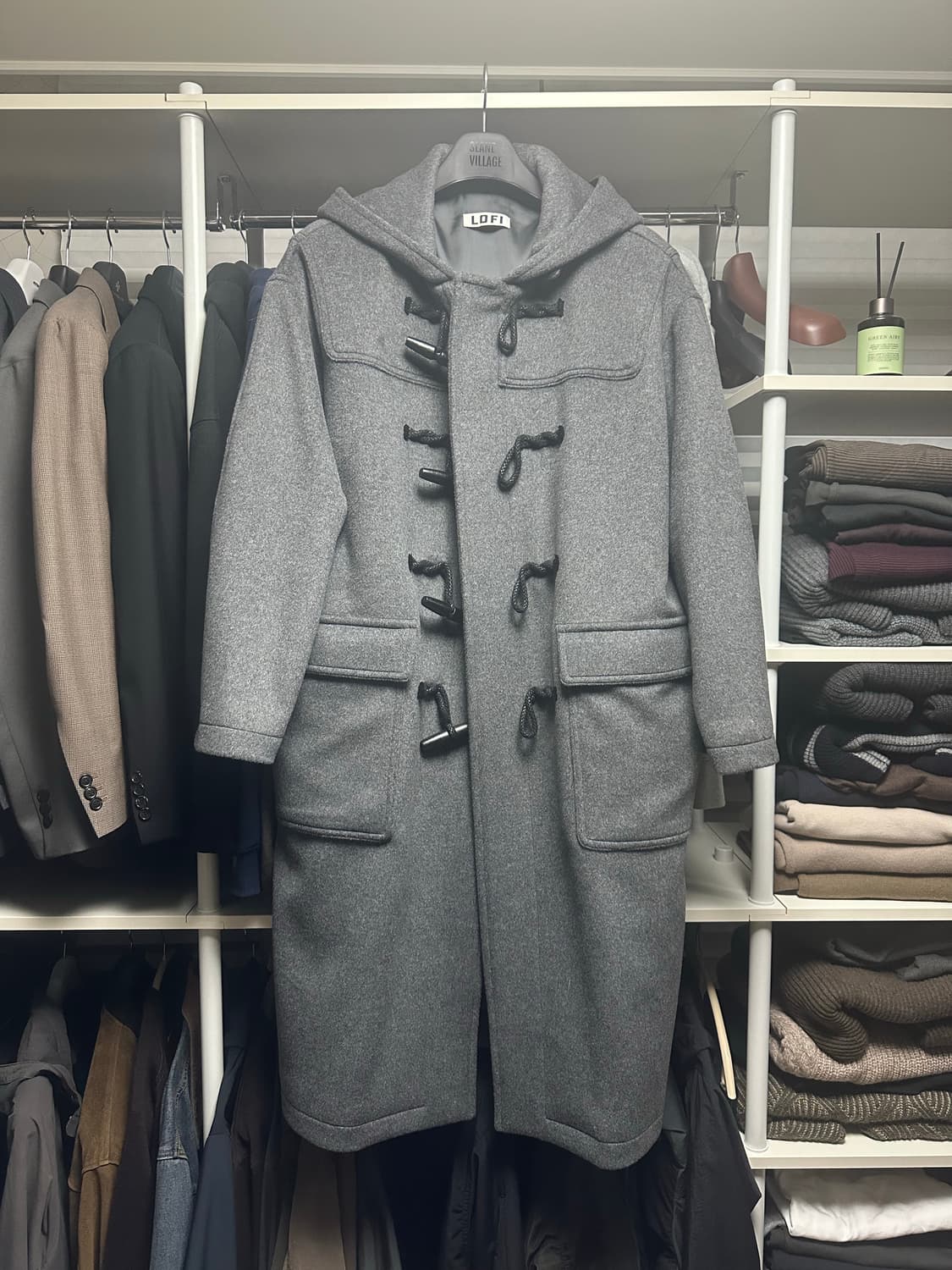로파이 오버핏 스테디 더플코트 차콜M 상품이미지3
