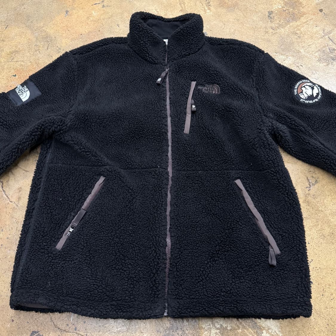 [정품/2XL] 노스페이스 검정색 뽀글이 플리스 집업 b16 상품이미지3