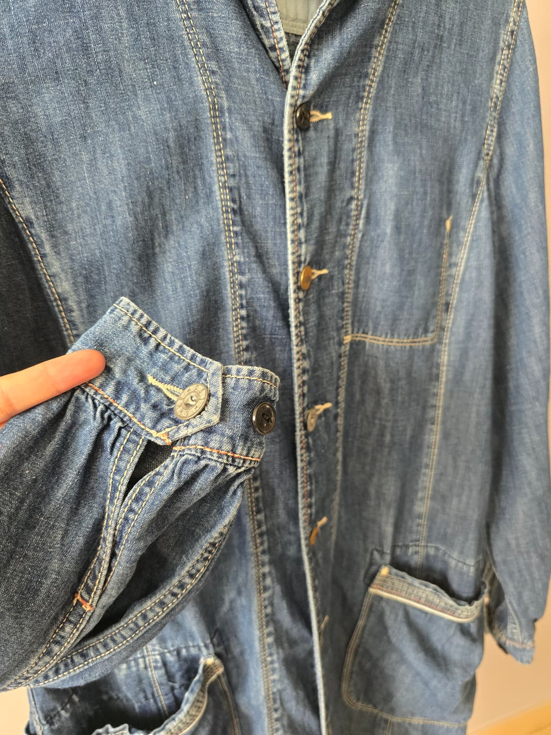 CUBE SUGAR 모리걸  Washed Denim Coat 상품이미지7