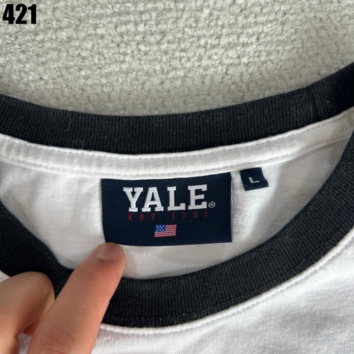 예일 흰색 반팔티  상품이미지2