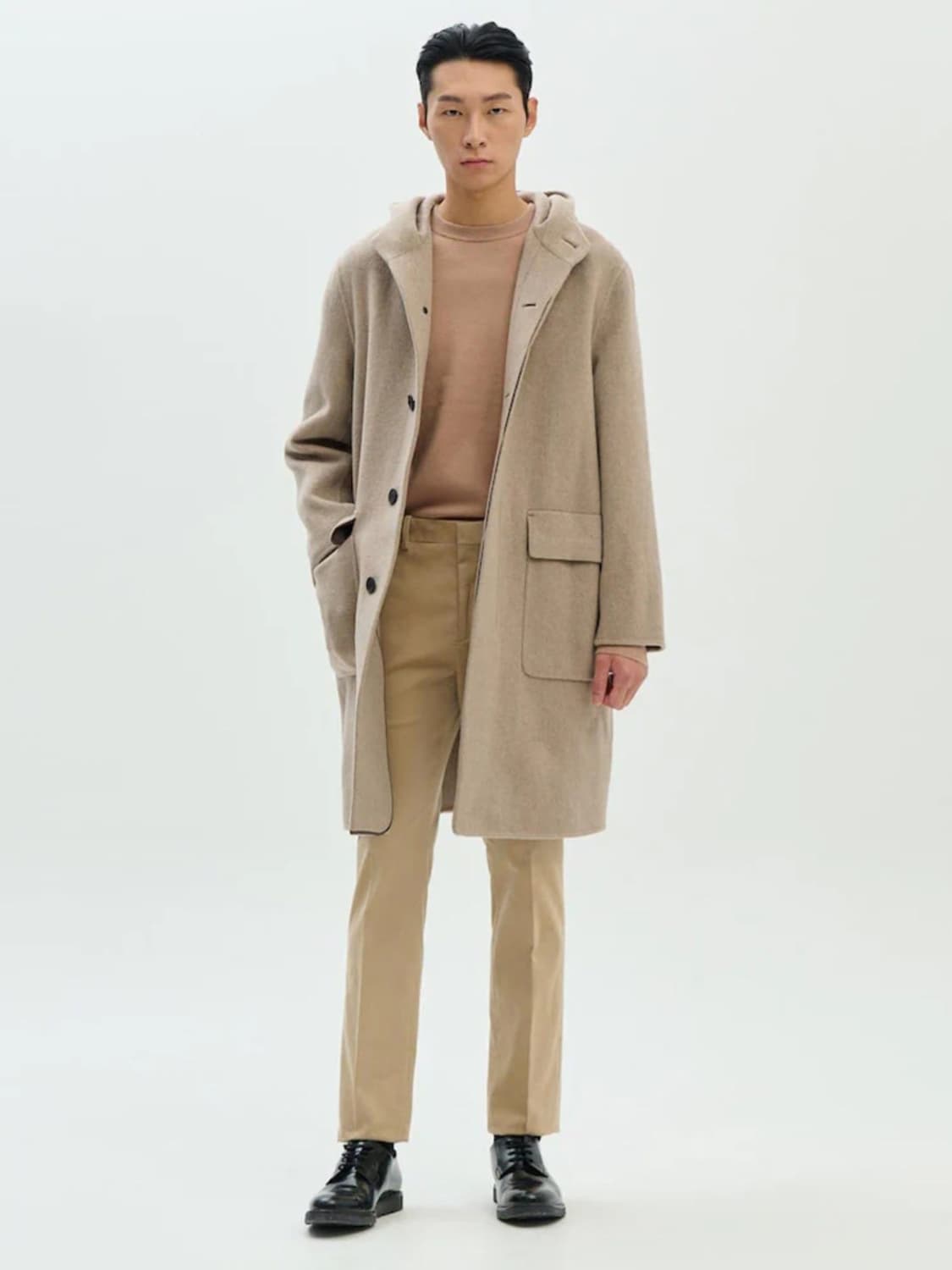 띠어리 캐시미어100 후드 코트 남성M 상품이미지9