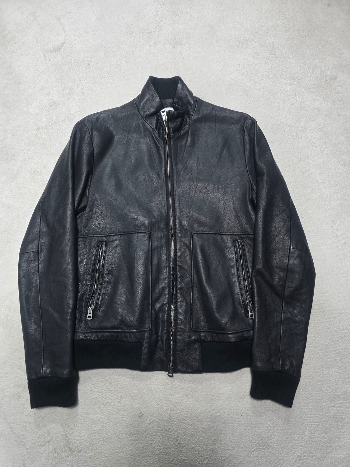 나노유니버스 고트스킨 블랙 집업 레더 자켓 M 상품이미지1