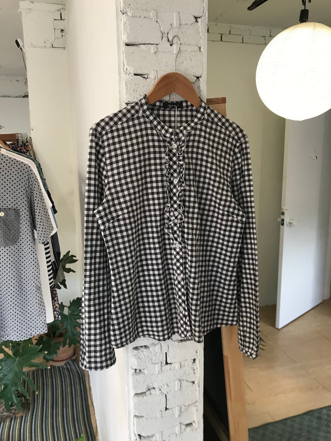 Vintage check frill shirt 상품이미지1