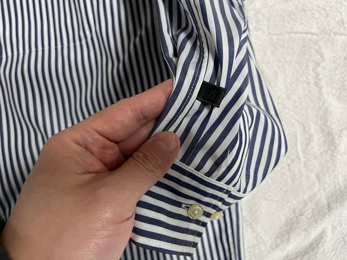 (L)다이와피어39 테크 레귤러 카라 셔츠 (네이비스트라이프) 상품이미지7