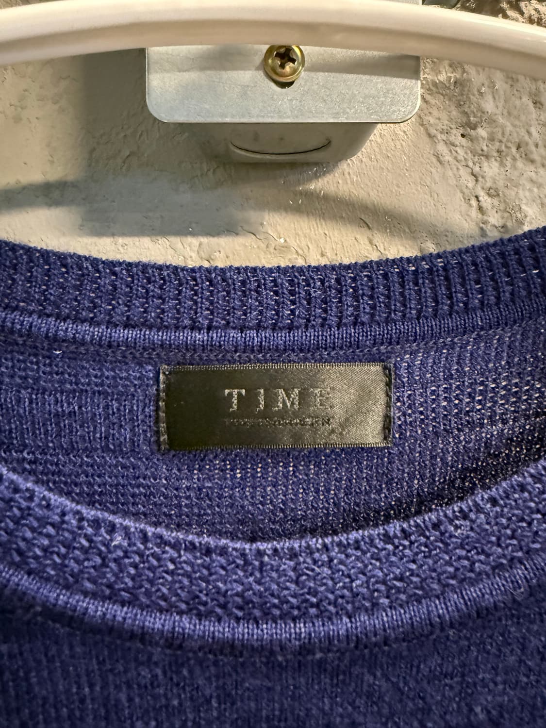 100 타임 TIME 스트라이프 울 니트 네이비 블루 상품이미지5