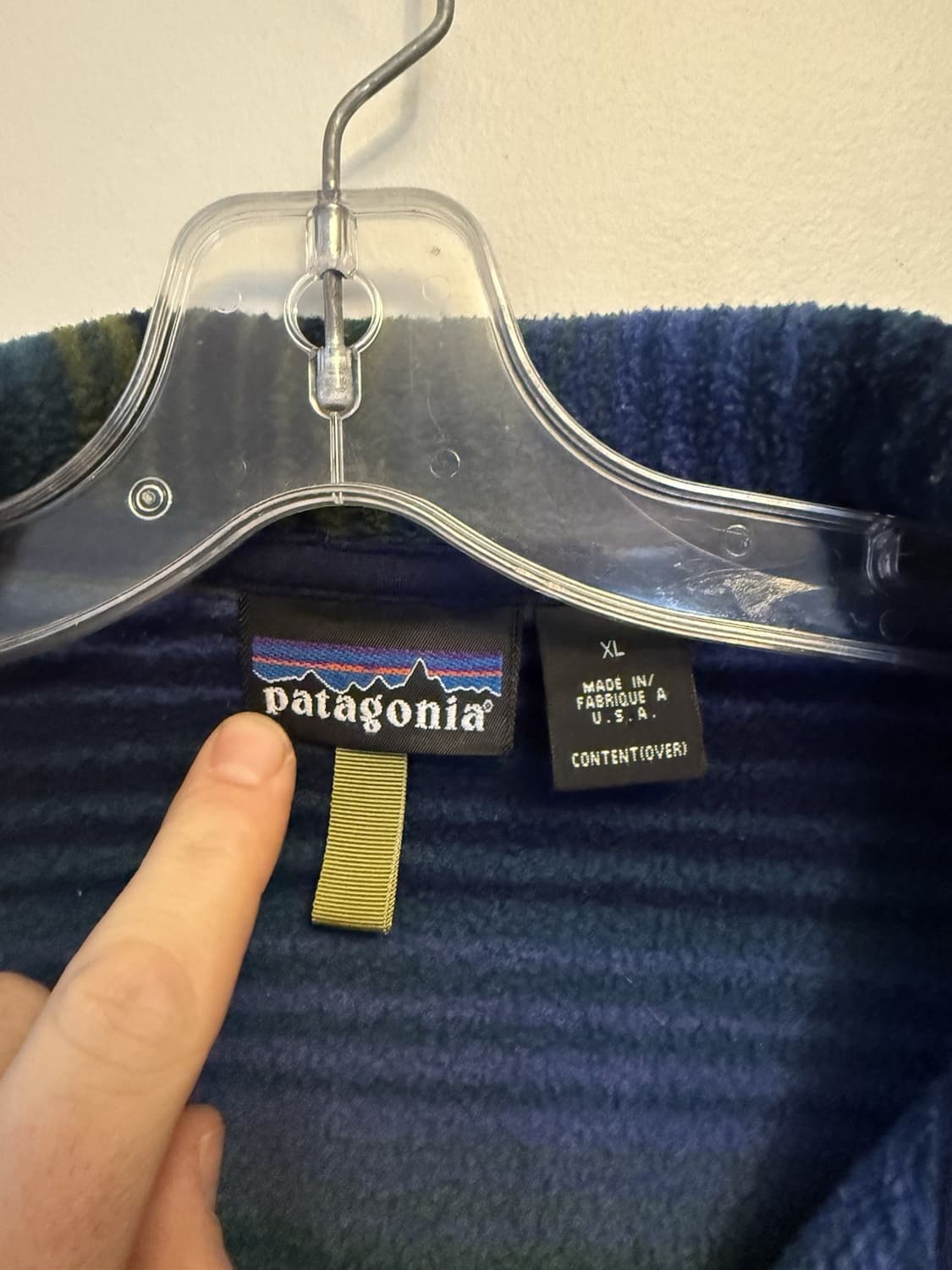 90s 파타고니아 신칠라 스냅-T 블루/그린/네이비 USA 상품이미지3