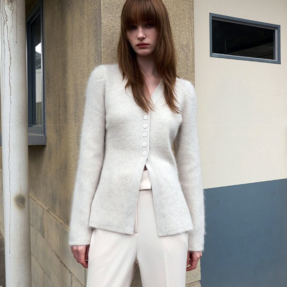 우이(OUIE) 울 라쿤 롱 벌룬 가디건 55-66 상품이미지2