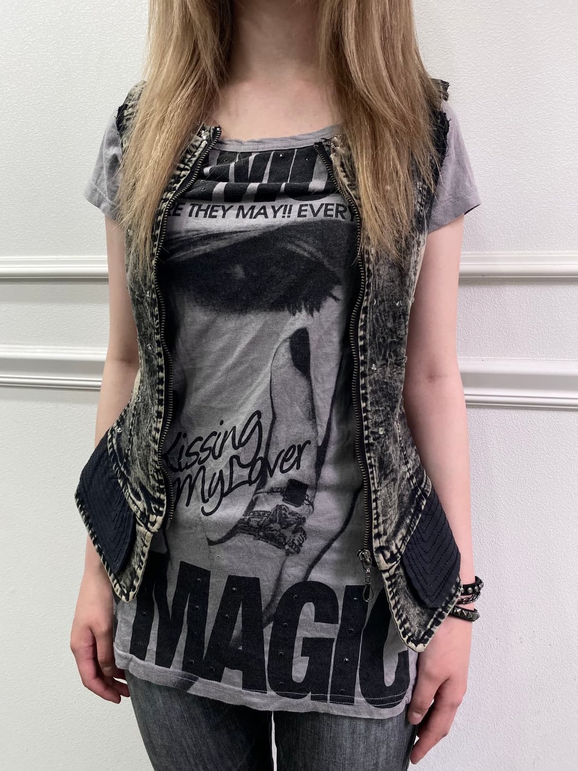 2000Girl Cubic Detail Short Vest 상품이미지3