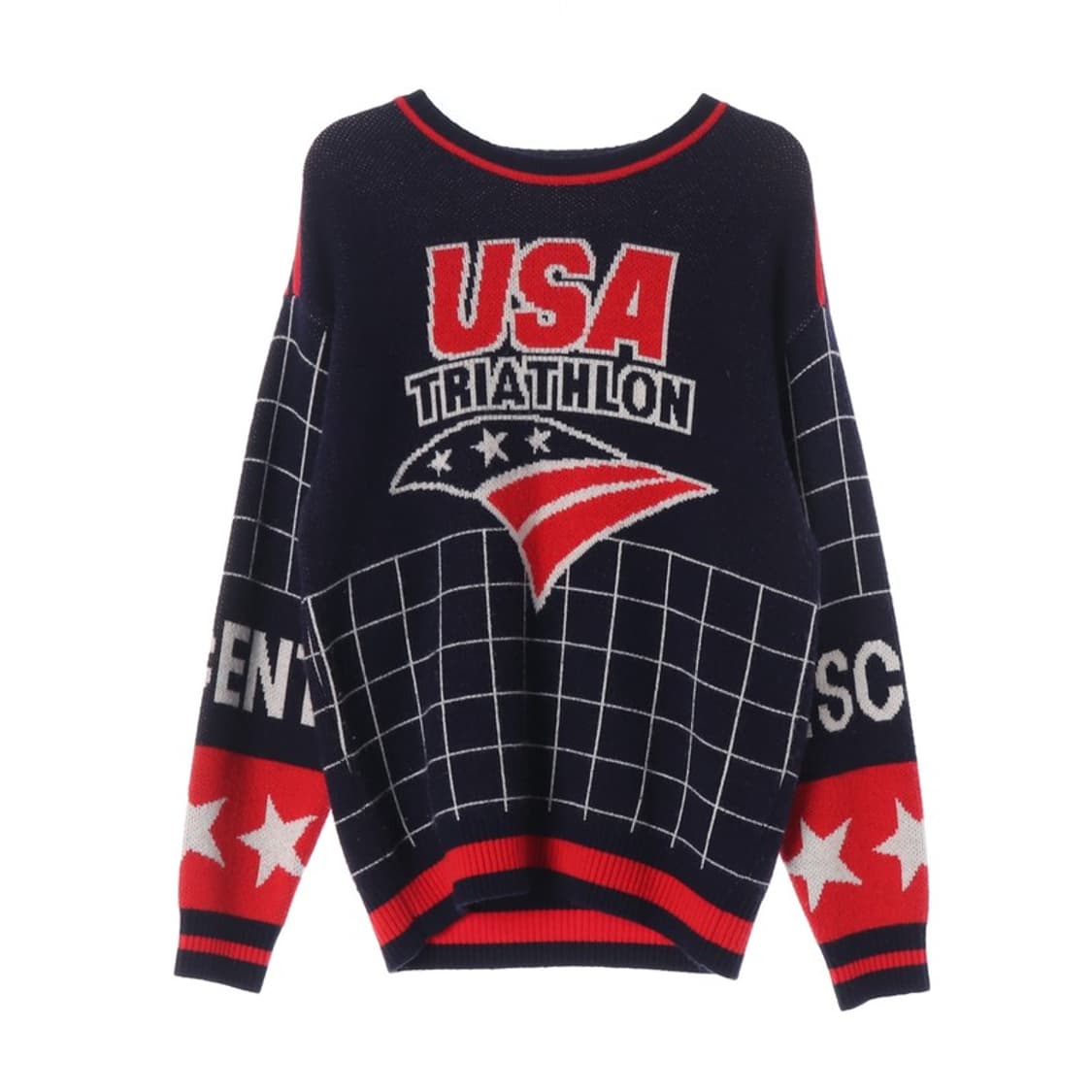 데상트 USA 트라이애슬론 빈티지 그래픽 니트 M 상품이미지1